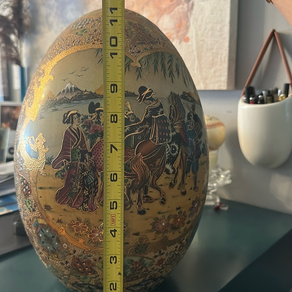 Decorative Asian-Inspired Egg Sculpture